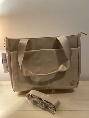 Ihkwip Convertible Anti-Theft Tote Shoulder Crossbody Bag Sand Patent NWT